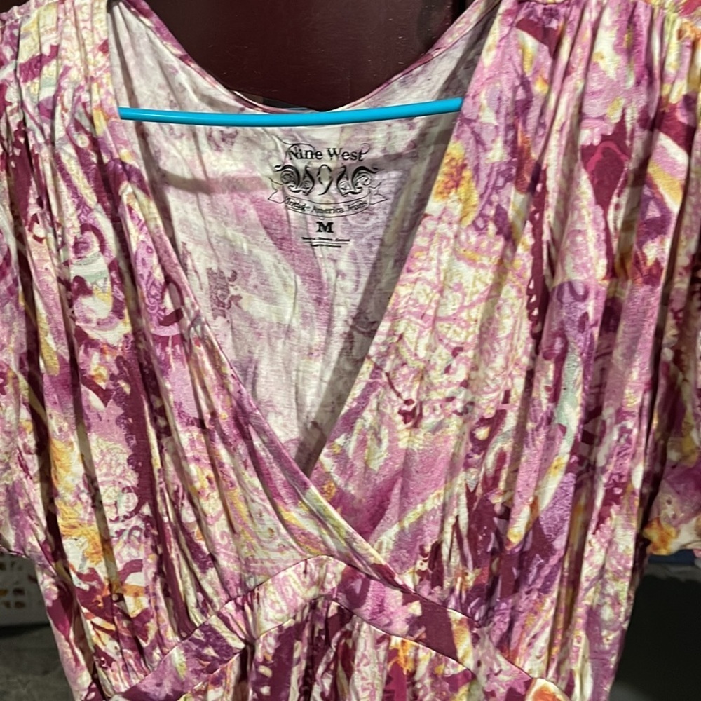 NINE West cross front maxi dress M - Picture 6 of 8